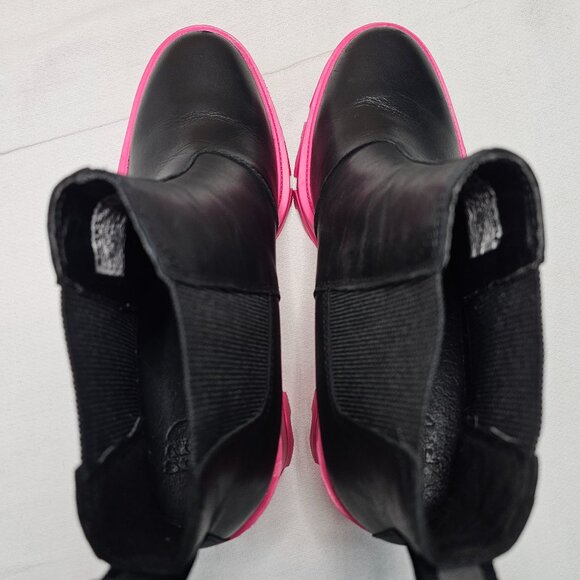 Sorel Brex Heel Chelsea Waterproof High Heel Black Boot Hot Pink Womens Size 7.5 - Picture 8 of 12
